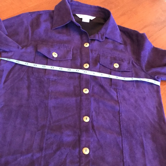 Draper’s & Damon’s PS Long sleeve shirt w gold buttons, feels like micro suede - Picture 6 of 10